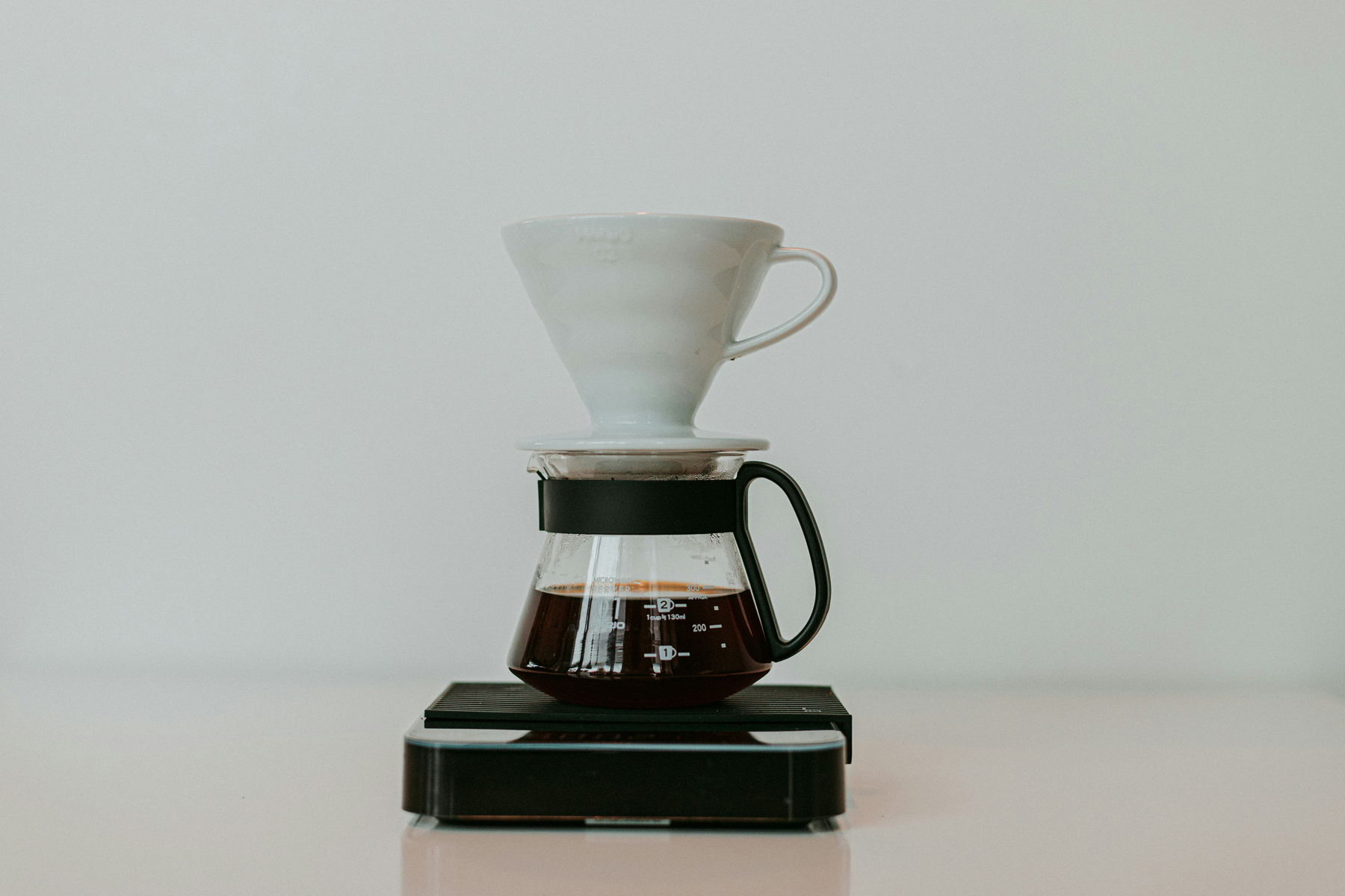 Glaskaffeekanne im Haushalt